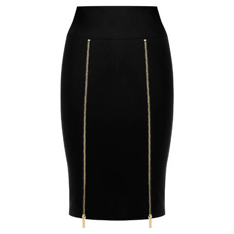 MAISON CLOSE Jupe crayon zip en laine Le Vestiaire Noir