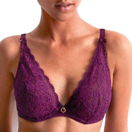 AUBADE Lace triangle bra Rosessence Berry