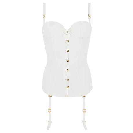 AGENT PROVOCATEUR Satin Corset Mercy Ivory