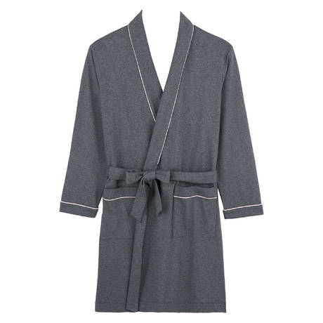 LAURENCE TAVERNIER Peignoir homme en coton Romain Anthracite Chiné