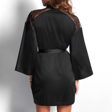 【Aubade】新作シルクキモノ★MIDNIGHT WHISPER Aubade Women's kimono MIDNIGHT WHISPER made of silk in black
