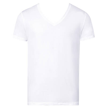 HANRO Cotton men's V-neck T-shirt Cotton Superior White