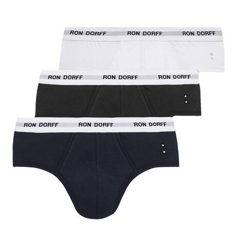 RON DORFF Cotton 3-pack men's brief Underwear White/Navy/Black