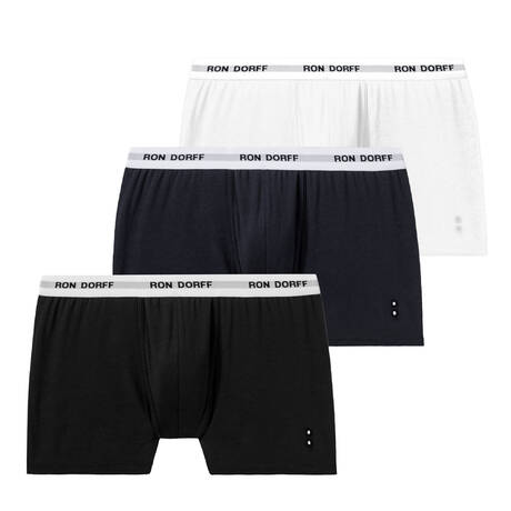 RON DORFF Cotton 3-pack men's boxer briefs Underwear White/Navy/Black