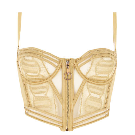 LIVY Lace Bustier with front opening Batignolles Gold