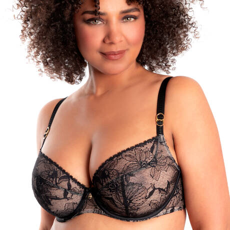 CHANTELLE Lace Full-cup bra Orchids Black