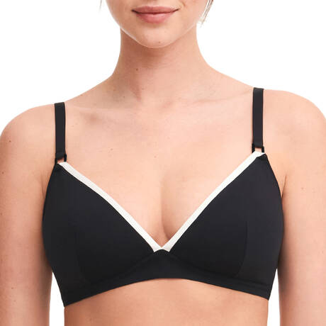 CHANTELLE Triangle bikini top Authentic Noir & blanc