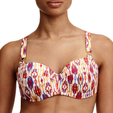 CHANTELLE Underwire Padded bikini top Devotion Red Ikat