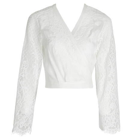 MARJOLAINE Crop top en dentelle Talia Naturel