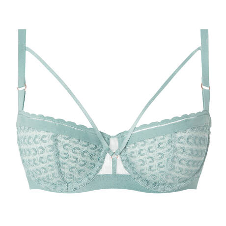 CHANTELLE Demi-cup bra Monogram Treillis Green