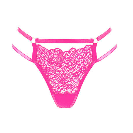 DITA VON TEESE Thong lace Von Follies Madame X Fluro Pink