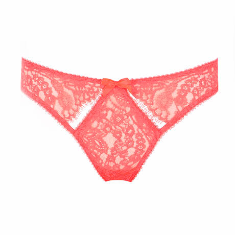 DITA VON TEESE Open panty lace Von Follies Seduca Neon Coral