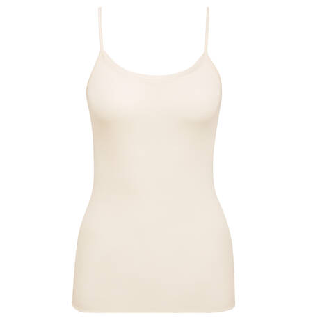 CALIDA Thin straps tank wool and silk True Confidence Light Ivory