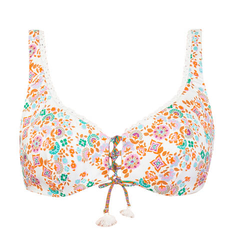 VERDISSIMA Bralette bikini top Damasco Fiorellino White