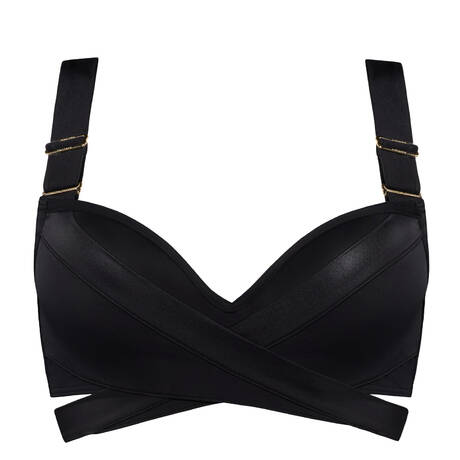 MARLIES DEKKERS Plus-size balconette bikini top Cache Coeur Black