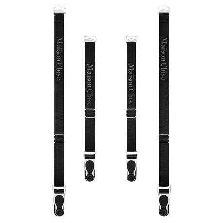 MAISON CLOSE Suspenders Corps à Corps Noir Argent 