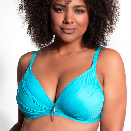 ANTIGEL Haut de maillot de bain triangle bonnets profonds La Jet-Setteuse Turquoise