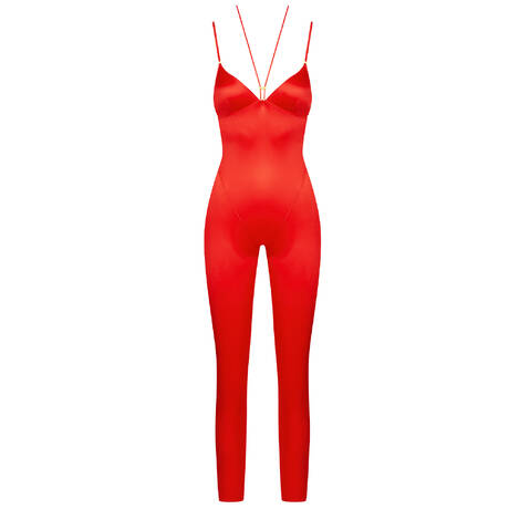 MAISON CLOSE Open-back catsuit French Kiss Red