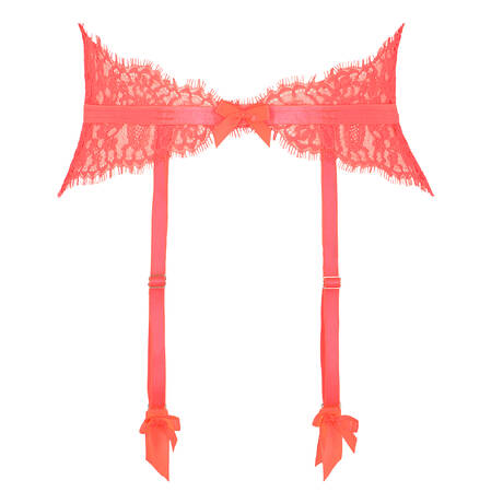 DITA VON TEESE Garter belt lace Von Follies Seduca Neon Coral