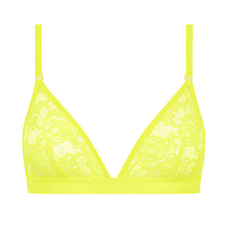 MAISON CLOSE Lace Triangle bra with removable straps Flashback Néon Jaune Fluo