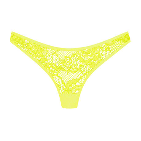 MAISON CLOSE String en dentelle Flashback Néon Jaune Fluo