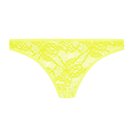 MAISON CLOSE Lace Open thong Flashback Néon Jaune Fluo