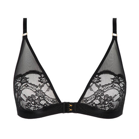 ATELIER AMOUR Soutien-gorge triangle ouverture frontale en dentelle Évasion Sensuelle Noir