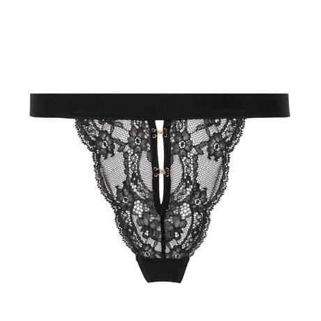 ATELIER AMOUR Tanga en dentelle Évasion Sensuelle Noir