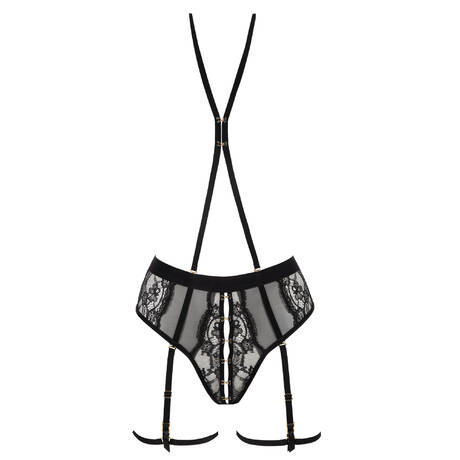 ATELIER AMOUR Lace Openable panty with harness Evasion Sensuelle Black