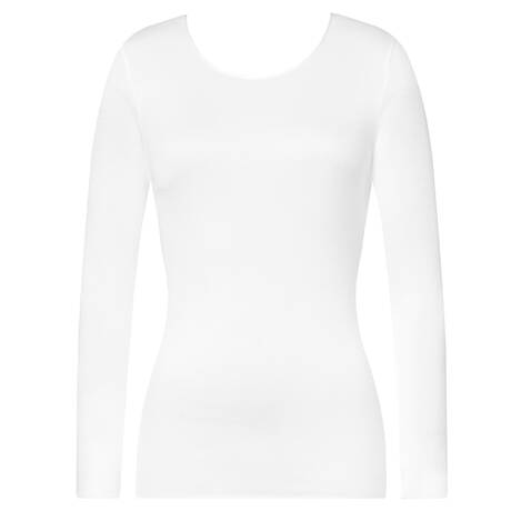 HANRO Top manches longues en coton Cotton Seamless Blanc