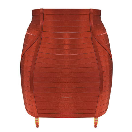 BORDELLE Jupe porte-jarretelles New Signature Burnt Red