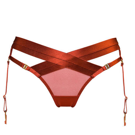BORDELLE Garter belt brief New Signature Burnt Red