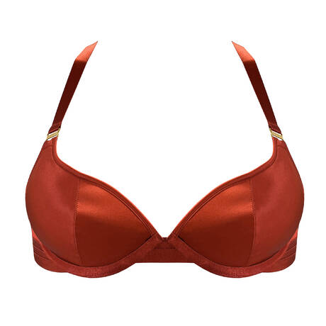 BORDELLE Soutien-gorge push-up en soie New Signature Burnt Red
