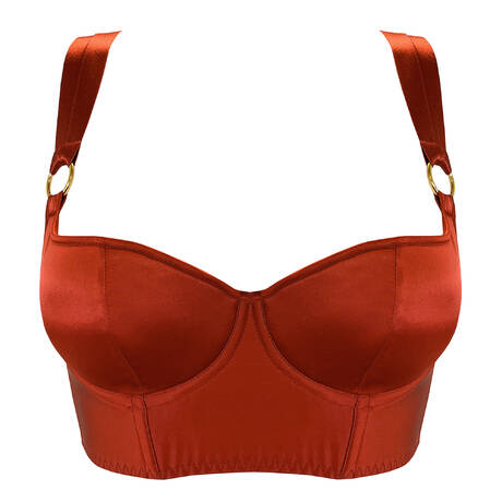 BORDELLE Silk Bustier New Signature Burnt Red