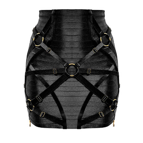 BORDELLE Jupe porte-jarretelles harnais New Signature Noir