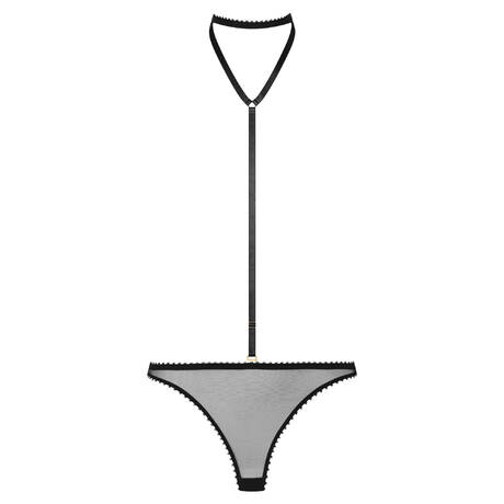 MAISON CLOSE Tanga with removable harness Accroche Coeur Black