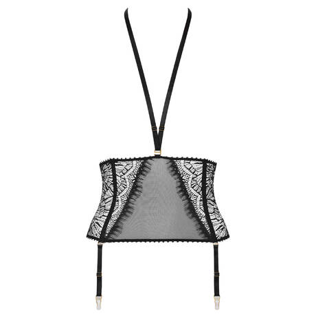 MAISON CLOSE Serre-taille porte-jarretelles Accroche Cœur Noir