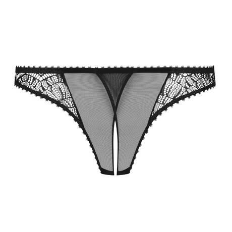 MAISON CLOSE String ouvert Accroche Cœur Noir