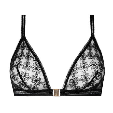 HUIT Triangle bra Café Fleur Black