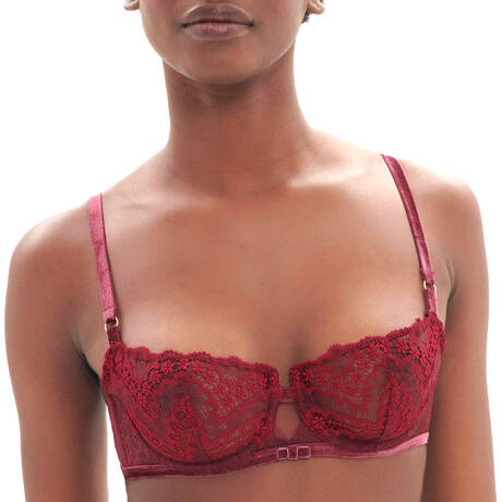 SIMONE PÉRÈLE Lace Demi-cup bra Scénario Rouge Spinelle