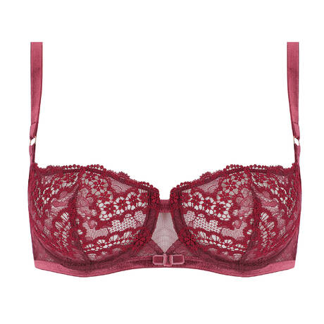 SIMONE PÉRÈLE Lace Demi-cup bra Scénario Rouge Spinelle