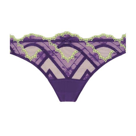 FLEUR DU MAL Brasilianischer Slip aus Spitze Hendrix Midnight Purple