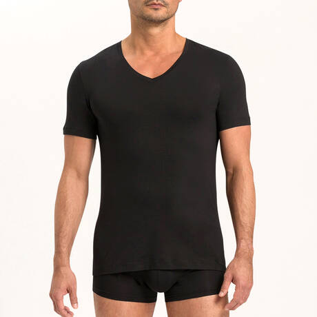 2 pieces set HANRO Cotton Superior Black