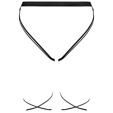 MAISON CLOSE Ouvert-Slip mit Schnürung French Kiss Schwarz