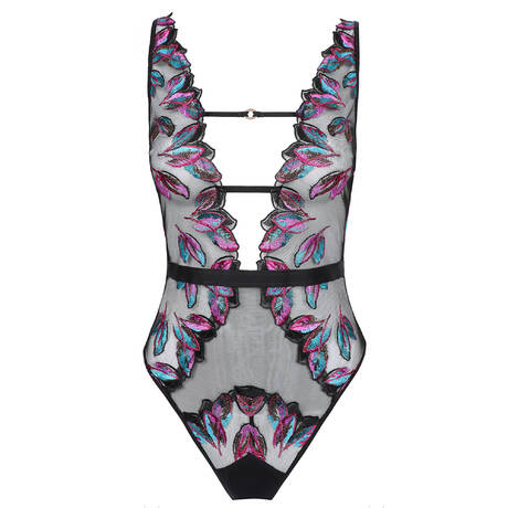 ATELIER AMOUR Thong bodysuit Oiseau de Paradis Multico