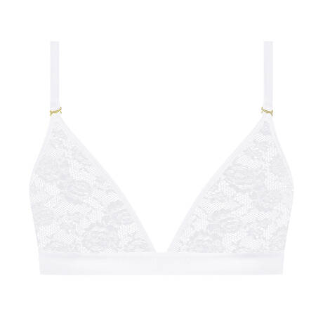 MAISON CLOSE Lace Triangle bra Flashback White