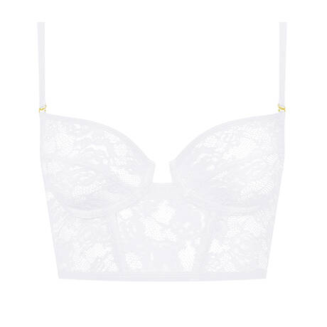 MAISON CLOSE Lace Bustier with removable straps Flashback White