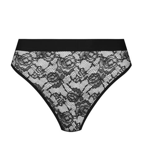 MAISON CLOSE Lace High-waisted thong Flashback Black