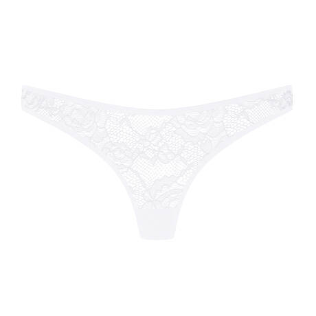 MAISON CLOSE Lace Thong Flashback White