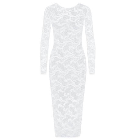 MAISON CLOSE Robe manches longues en dentelle Flashback Blanc